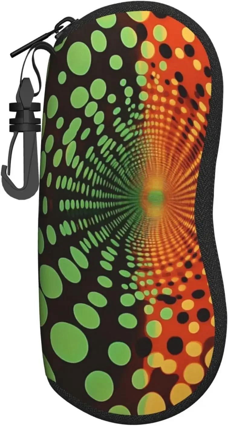 

Мягкий футляр для солнцезащитных очков, сверхлегкий неопреновый футляр для очков на молнии с зажимом для ремня для мужчин и женщин (принт с синими цветами)