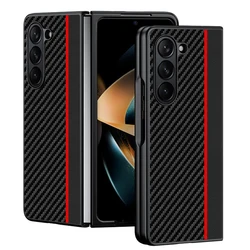 Capa for Samsung Galaxy Z Fold 7 6 5 4 3 Case Fiber Texture PU-Leather Protection Cover for Samsung Z Fold 3 4 5 6 7 Funda