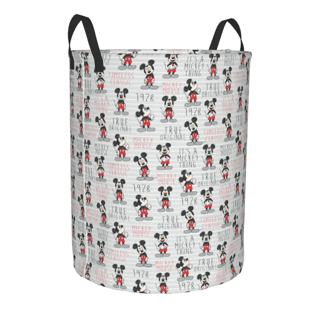 Custom Mickey Mouse Timeless Classic Laundry Basket Foldable Toy Clothes Hamper Storage Bin for Kids Nursery