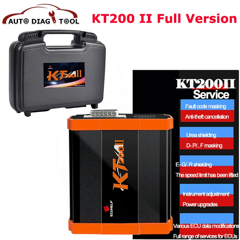 2024 Online KT200II ECU Programmer Full Version for Car Truck Motorbike Tractor Boat Upgrade ECU and TCU Types Over KT200