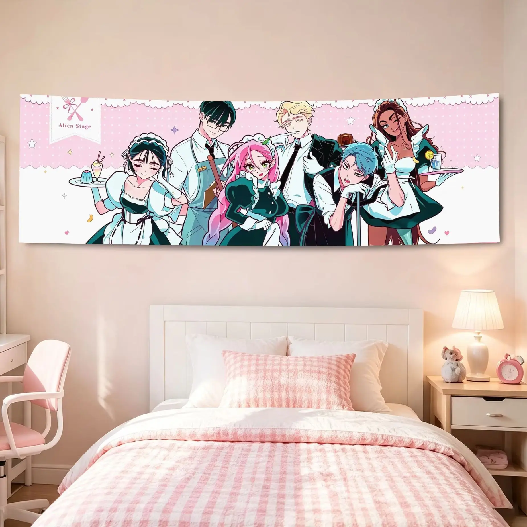 1 Stück A-Alien S-Stage Wandrolle Hängende Anime-Mädchen Tapisserie Wandbehang Schlafzimmer E-Sport-Raum Heimdekoration Geschenke – Detail 1