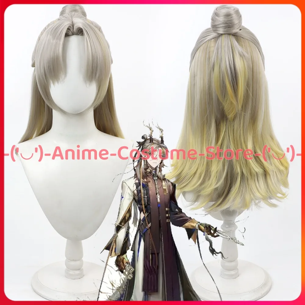 

Arknights Jishu Cosplay Wig Hair Buns Anime Game Character Halloween Carnival Party Costume Wigs Heat Resistant Synthetic Hair
