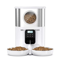 5L Automatic Dog Feeders for Two Cats Pet Feeder Timed Voice Record Cat Feeder Pet Dry Food Dispenser Botton Control Dual Bowls