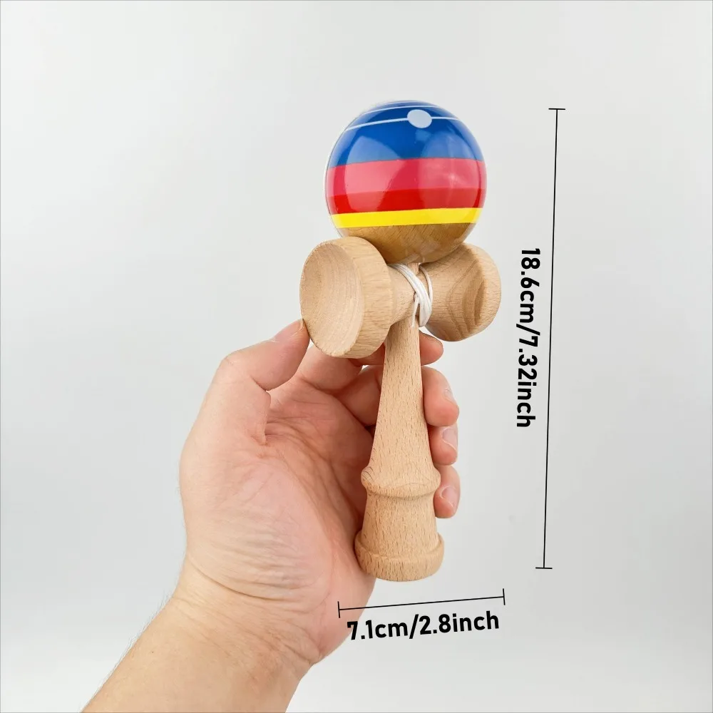 1pc Professional Kendama Sword Decor Skill Ball Beech Wood, Hand-Eye Coordination and Training Tool for Adults