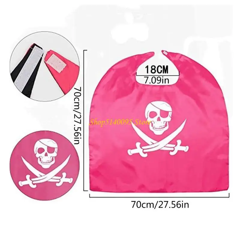 DXAE PIRATE Kostuum voor kinderen, kinderpiratencosplay set piratencapes en masker