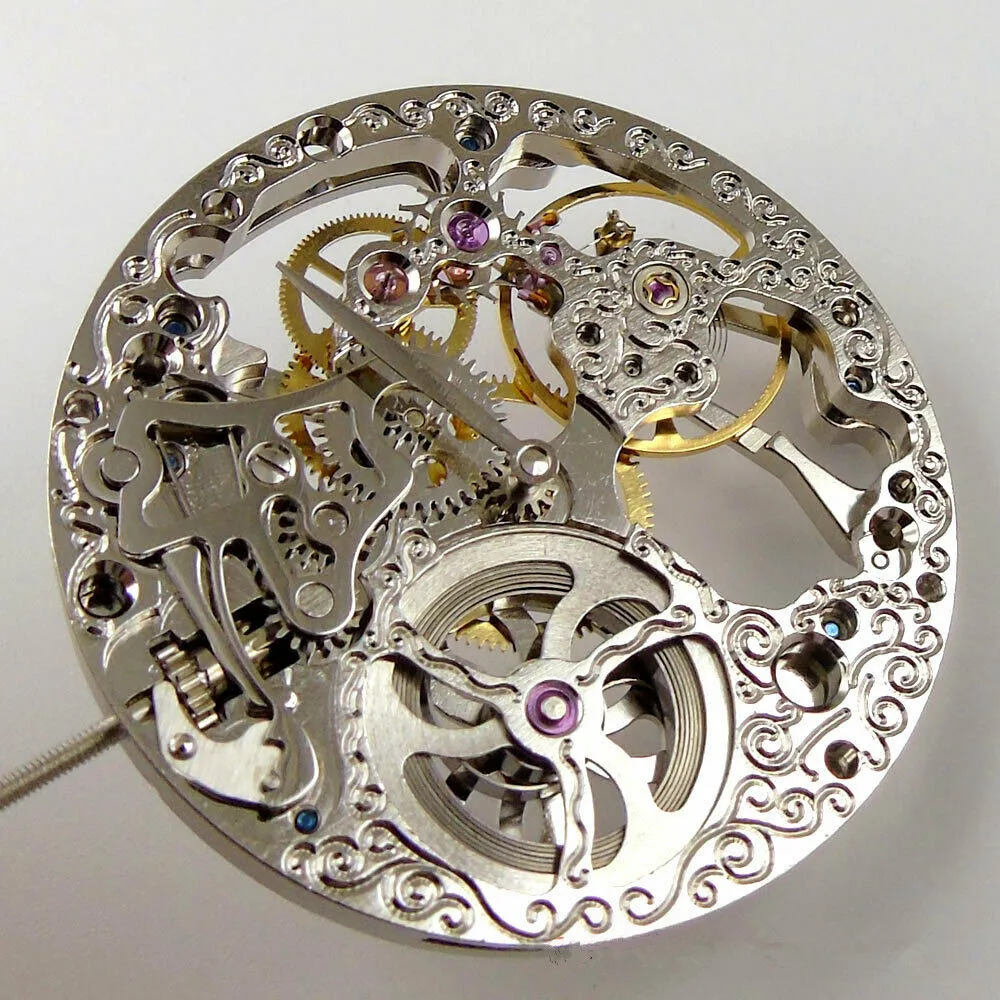 High End Precision 36.6mm 17 Jewels Watch Movement For ETA 6498 Skeleton Movement Hand Winding with Small Seconds at 6 Movement