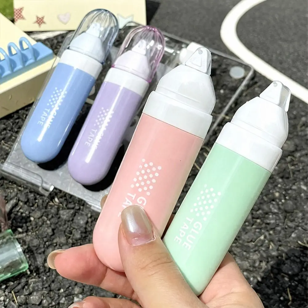 4pcs/set Morandi Color Dot Glue Tape Erasable Diamond Shaped Double Sided Tape Roller Double-sided Adhesive Tape DIY Crafts
