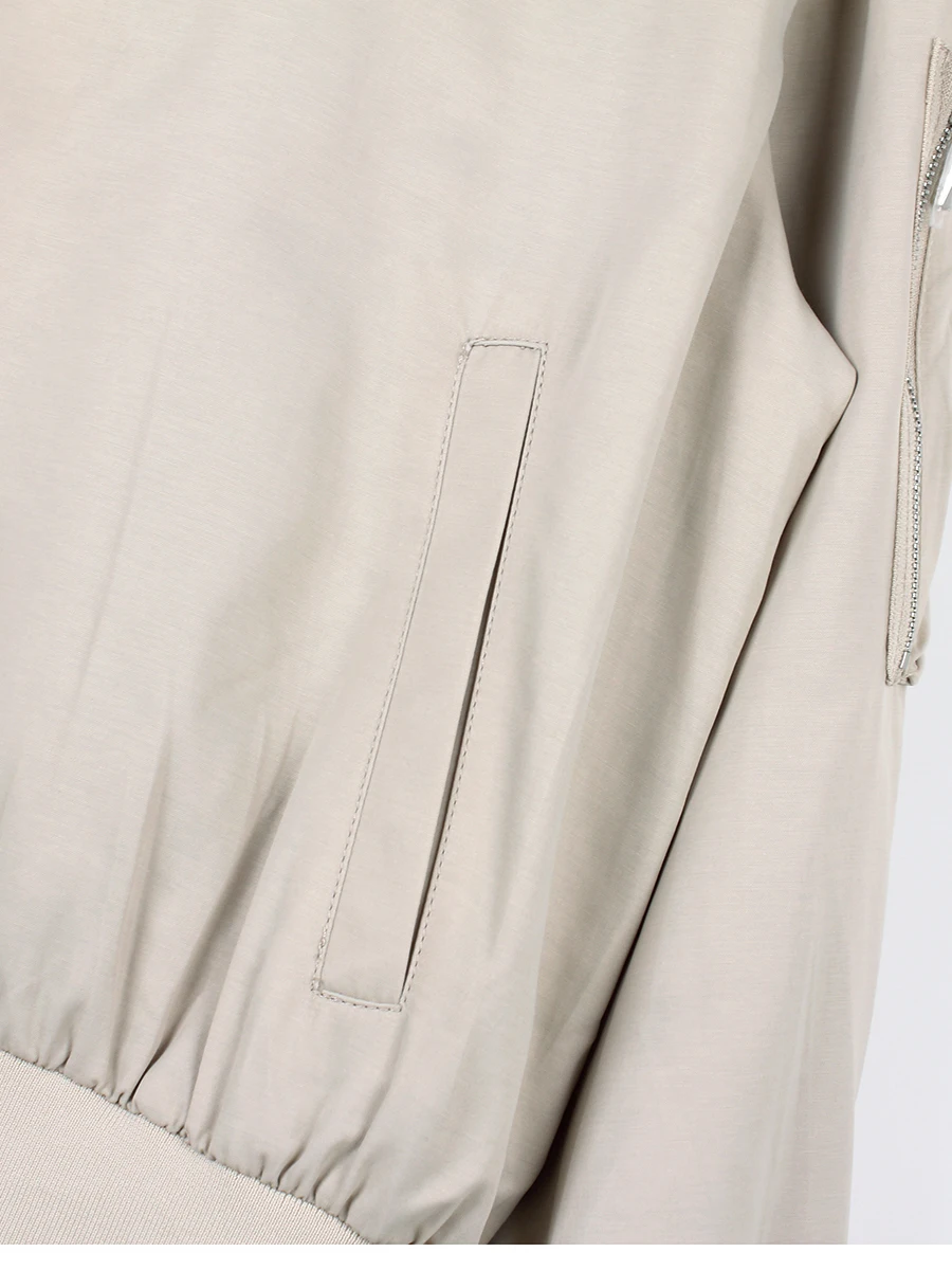 

Beige And ey Color Blo G Series ort Baseball Collar Jaet for Men Casual Sle Zipper Closure Cotton Blend Spring Autumn