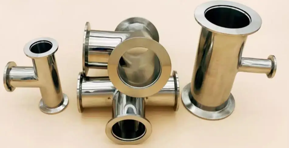 KF40-KF25 KF25-KF16 KF50-KF25 reducer cross pipe flange joint, four-way vacuum flange, stainless steel vacuum pipe joint, 304 SS