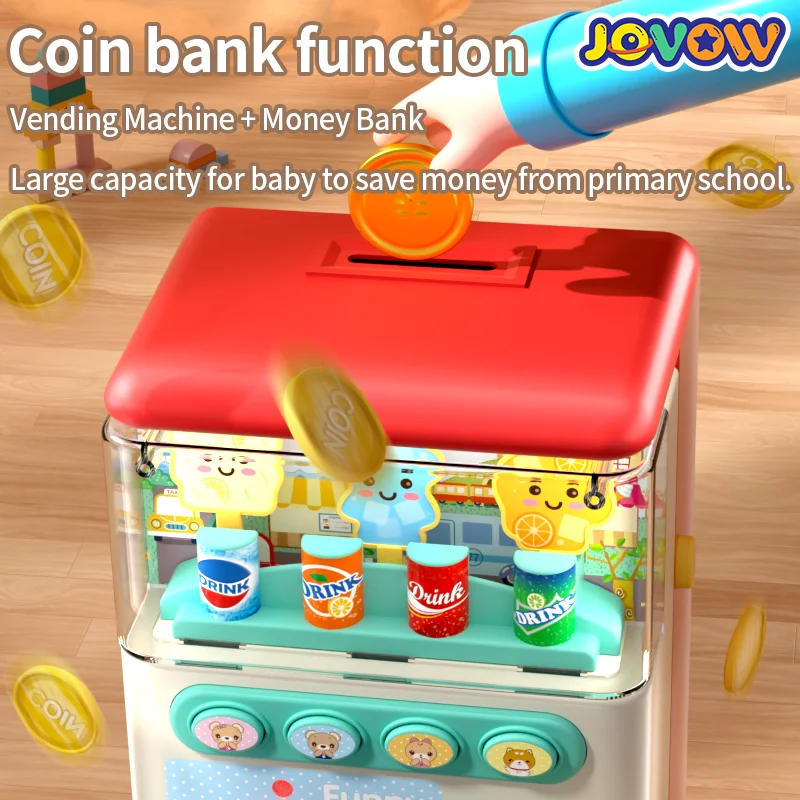 Simulation Mini Children's Beverage Vending Machines Toys Music Password Coin Machine Baby Puzzle Montessori Education Toy Gifts