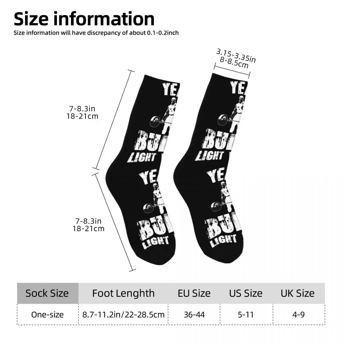 Retro Yeah Buddy Light Weight Gym Bodybuilding Men\'s compression Socks Unisex GYM Harajuku Seamless Printed Novelty Crew Sock