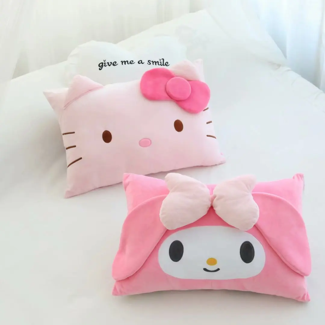 Sanrio Cute Kuromi Pillowcase Kawaii Anime My Melody Plush Pillow Cover Girly Lovely Pillow Home Decor Gifts For Girl 40x60cm