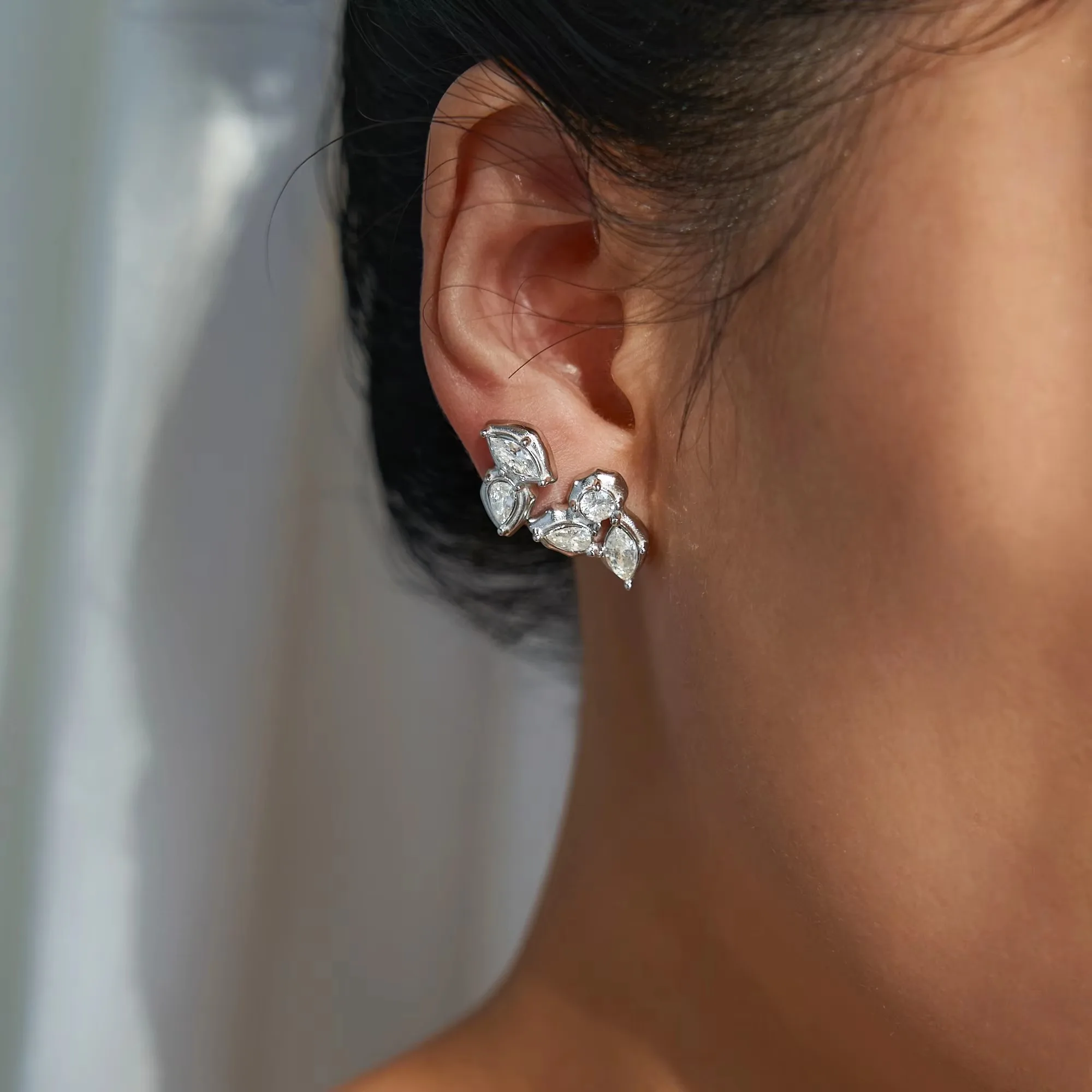 18 كيلو مطلية بالذهب تشويه الحرة الفولاذ المقاوم للصدأ بوهو غير النظامية ورقة الزركون وأقراط للنساء Aretes De Mujer مصمم مجوهرات