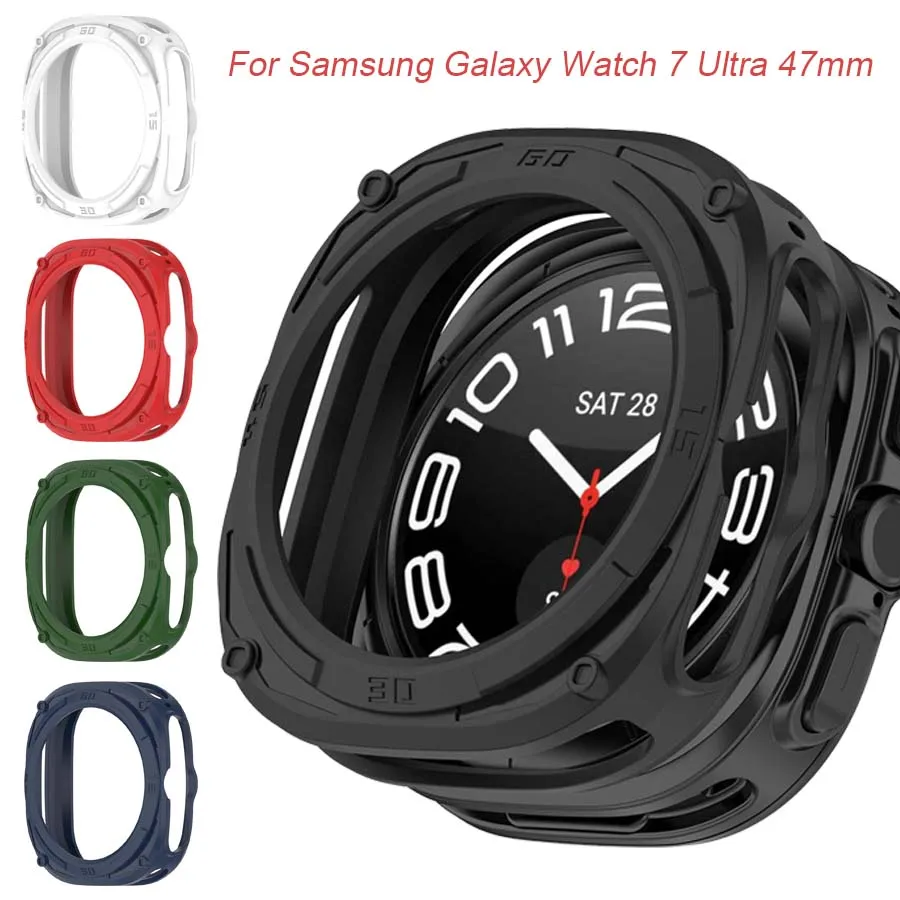 For Samsung Galaxy Watch 7 Ultra 47mm Case Cover Soft TPU Protective Shell Bumper For Galaxy Watch 7 Ultra Protector Accessories