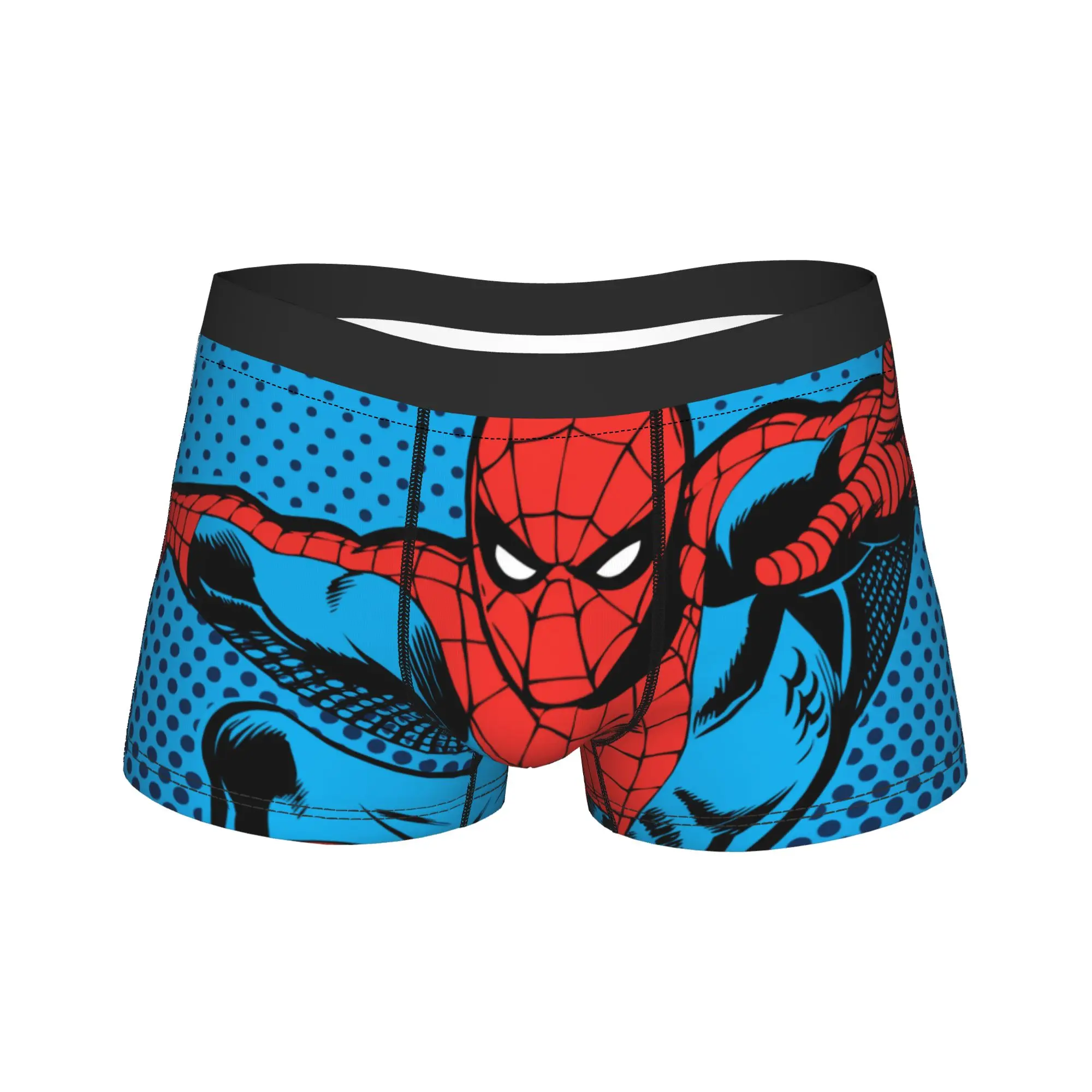 Calzoncillos bóxer retro de Spiderman con diseño de telaraña para hombre, de poliéster, talla grande