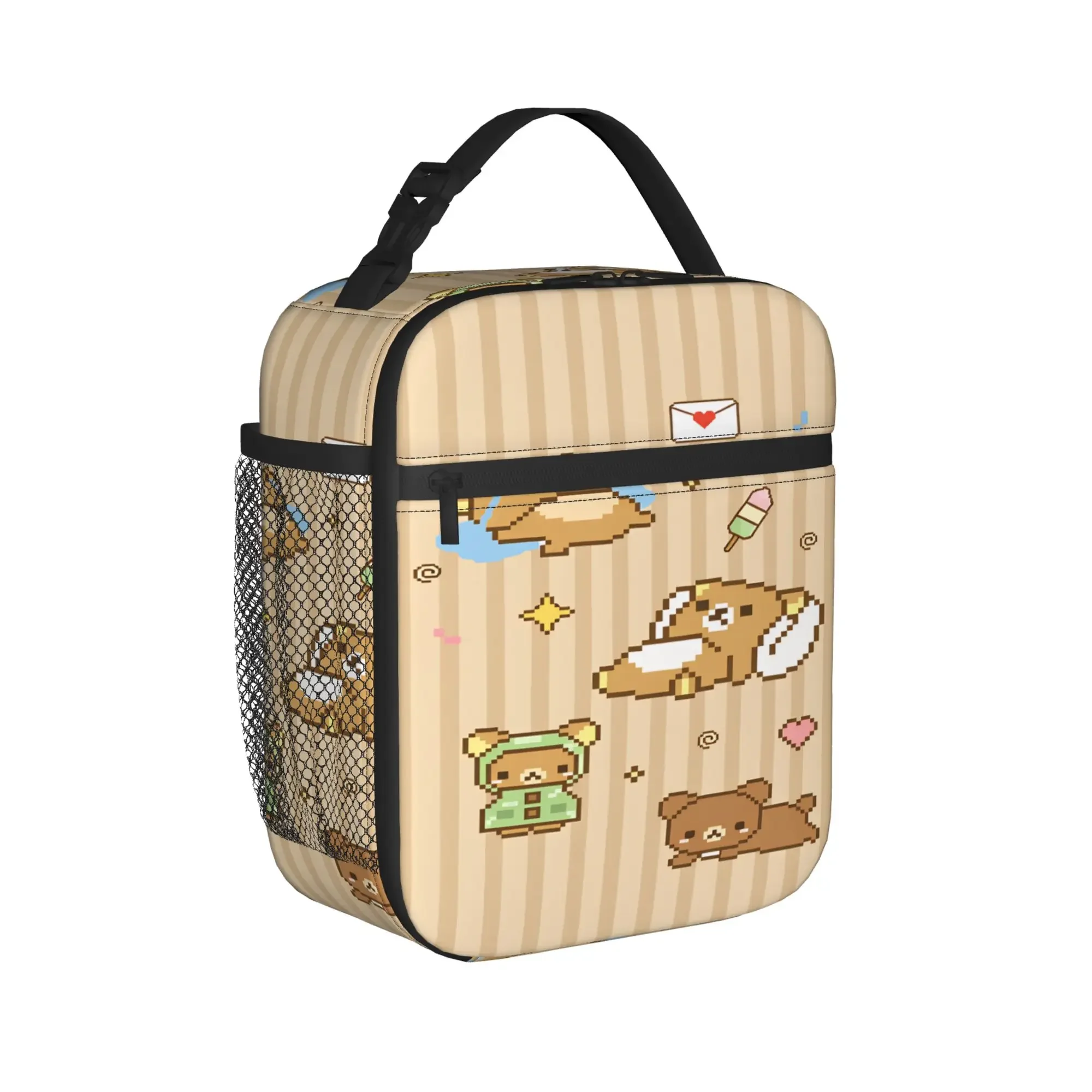 Rilakkuma Relax Bear Lunch Bag  Portable Insulated Lunch Box Women Outdoor Cooler Bag Aesthetic Waterproof Thermal Lunch Bags