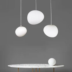 Modern Pendant Light Led Glass Ball White Nordic Hanging Lighting Fixture Living Room Bedroom Dining Corridor Kitchen Decor Lamp