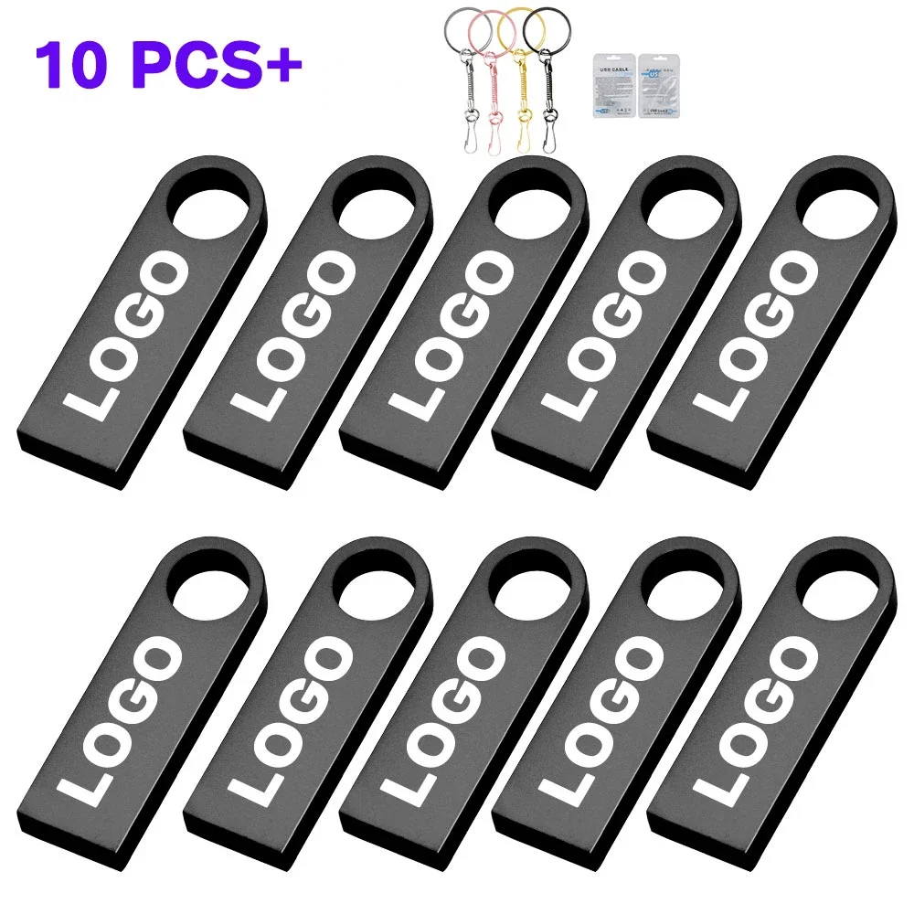 

10Pcs/Lot Free Logo USB Flash Pen Drive 4GB 8GB 16GB 32GB Waterproof Pendrive 64gb Memory Stick Real Capacity U-disk Cle Usb 2.0