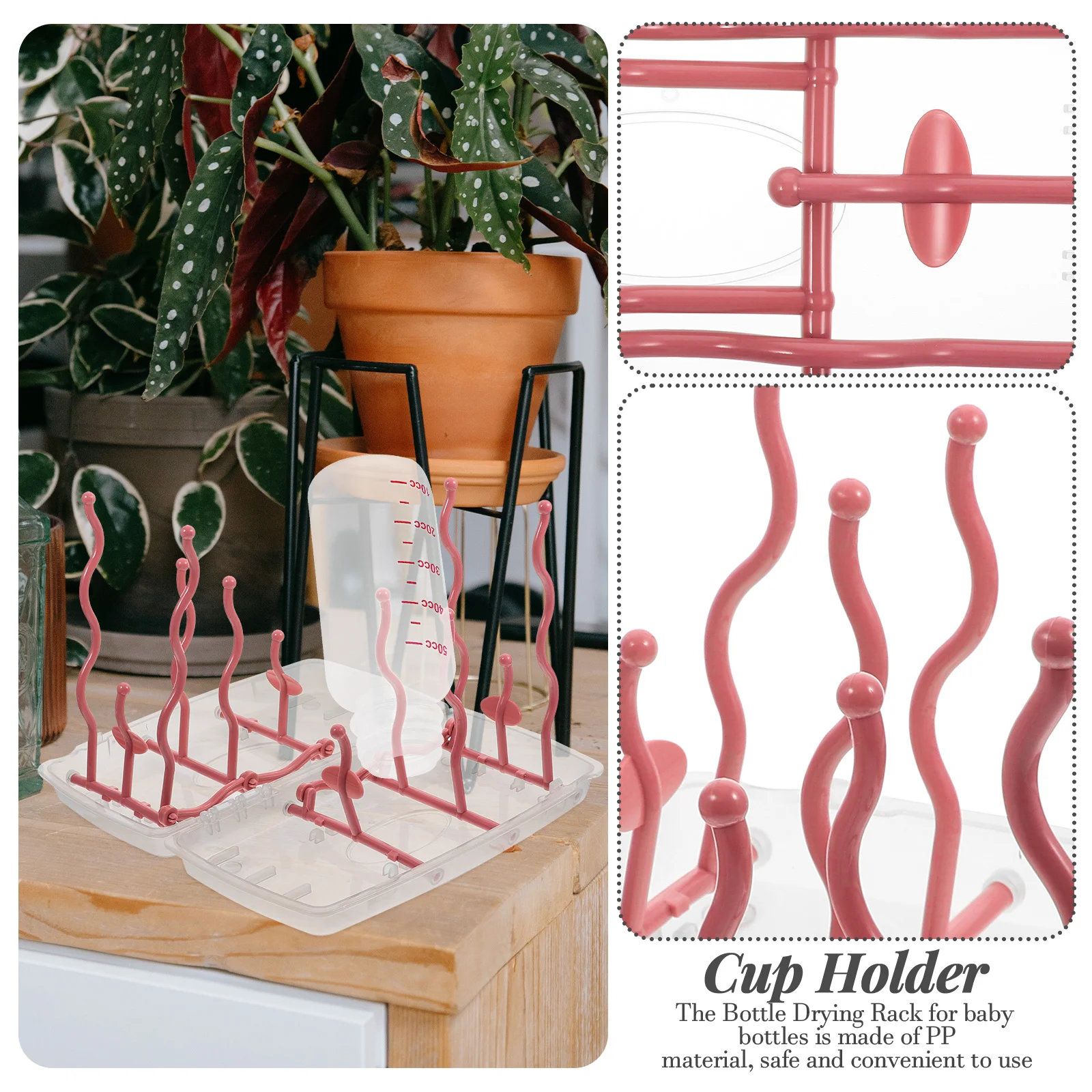 

Large Capacity Folding Baby Bottle Drying Rack Detachable Pegs Portable Tableware Storage Rack Cup Holder Bottle Hanger