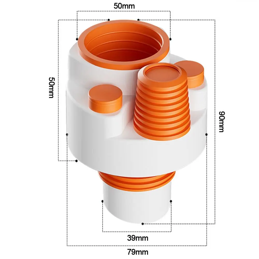 Anti Odor Sink Drain Pipe Adapter Multifunctional Neat Kitchen Basin Sewer Branch Sealing Ring Universal