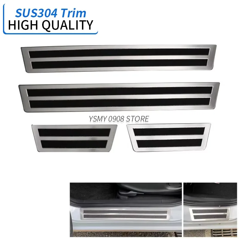 4 Pieces Car Exterior Accessories Chromed Door Sill Plate for Honda Fit Gr1-8 2020