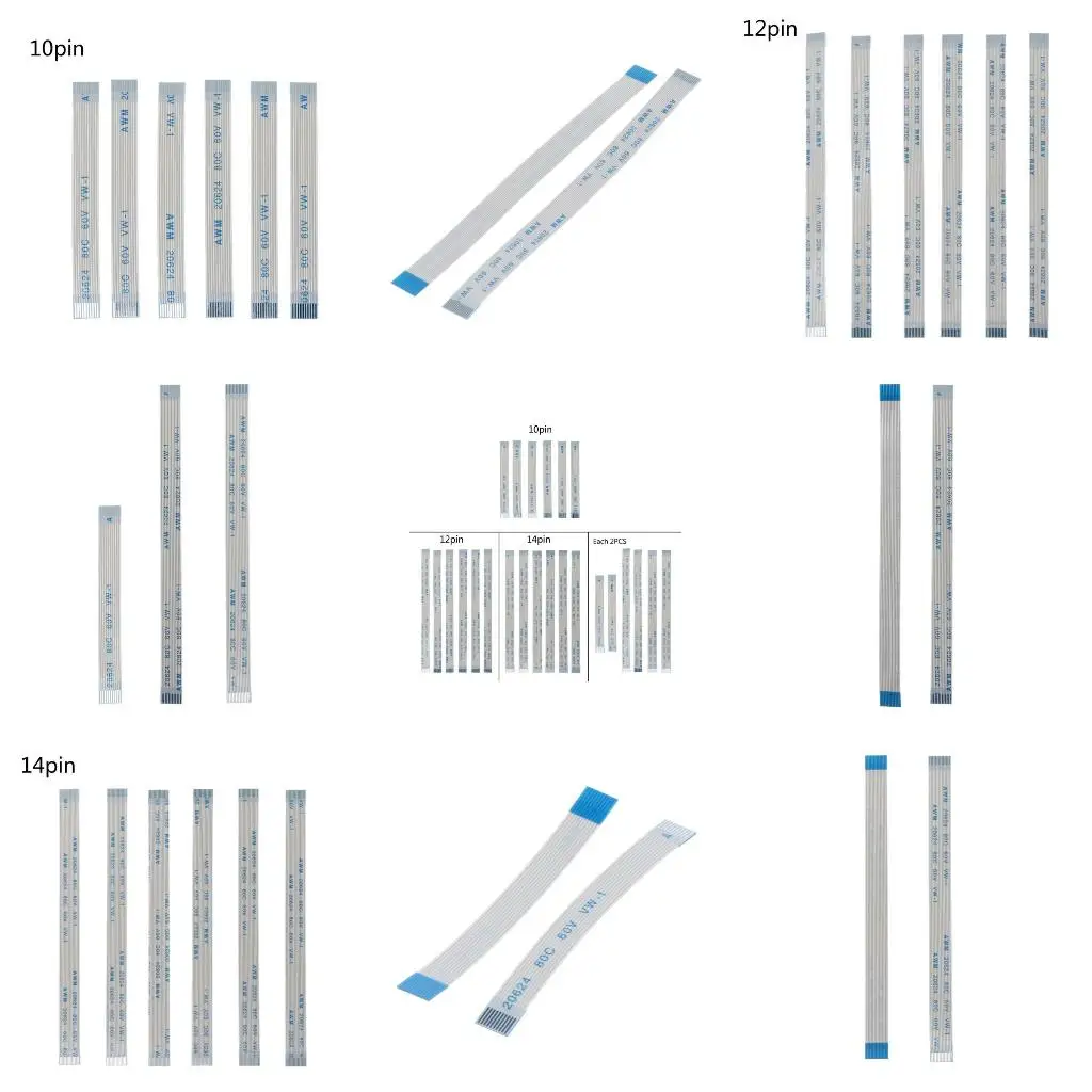 PS4 컨트롤러 충전 보드 용 6Pcs 10Pin 12Pin 14Pin 터치 패드 전원 버튼 스위치 리본 플렉스 케이블