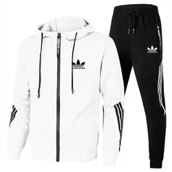 Brand Men Tracksuit 2 Pieces Men's Winter Jacket Casual Zipper Jackets Sportswear+Pants Sweatshirt Sports Suit Sets Clothing