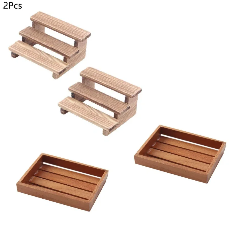 1/12 Dollhouse Simulation Wooden Storage Basket Frame Organizers Dollhouse Kitchen Home Decoration Dolls House Accessories