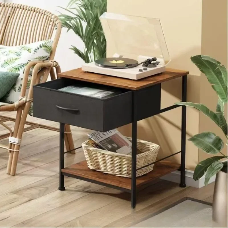 

bedside table, simple living room sofa, side lockers, iron and wood combined with American style, side bedside tables