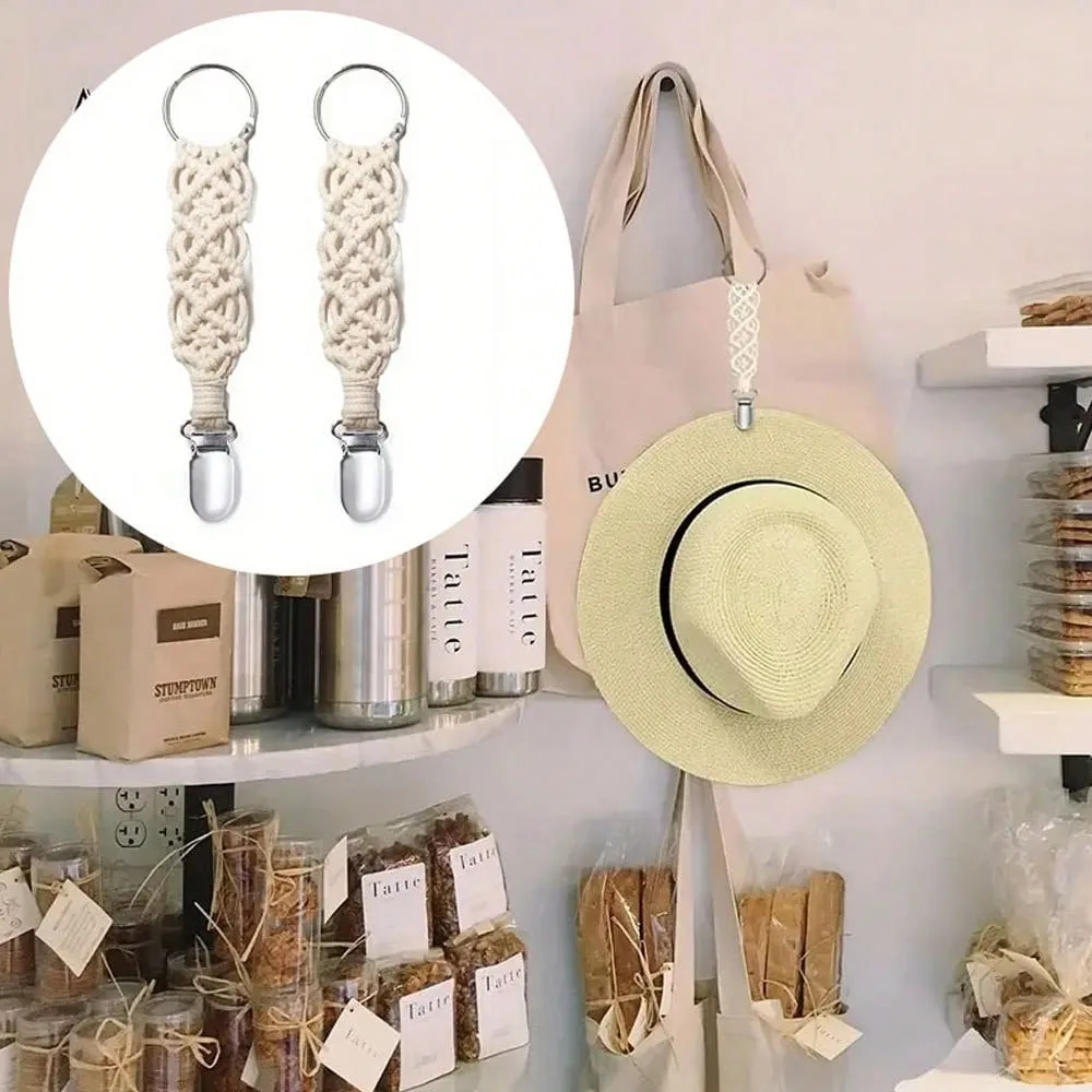Fashion Woven Hat Clip, Bag Accessory Hat Fixing Clip, Travel Hat Clip, Multifunctional Luggage Clip, Bag Decoration, Hat Hanger