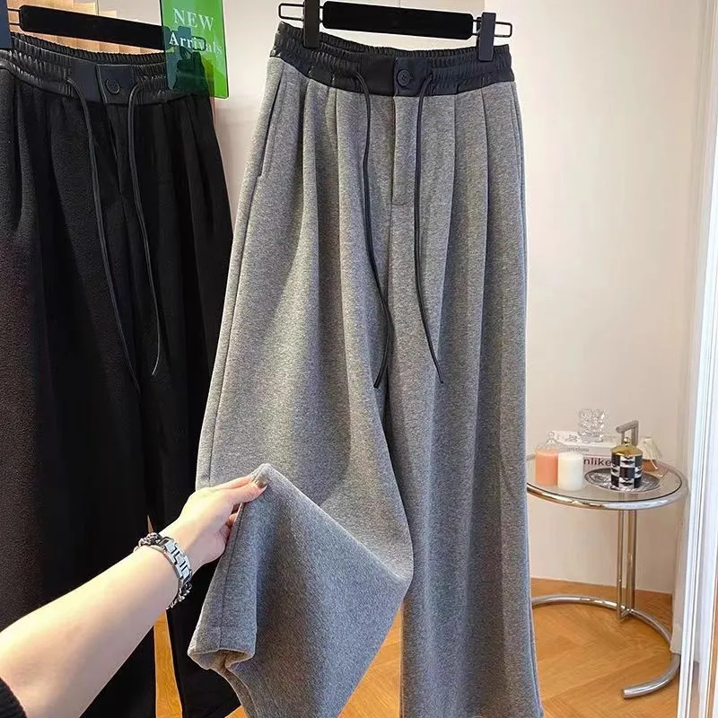 

Bla American Sle Loose Straight Leg Casual Pants for Men Teens Large Size 300 Pou Autumn Winter Long Trousers