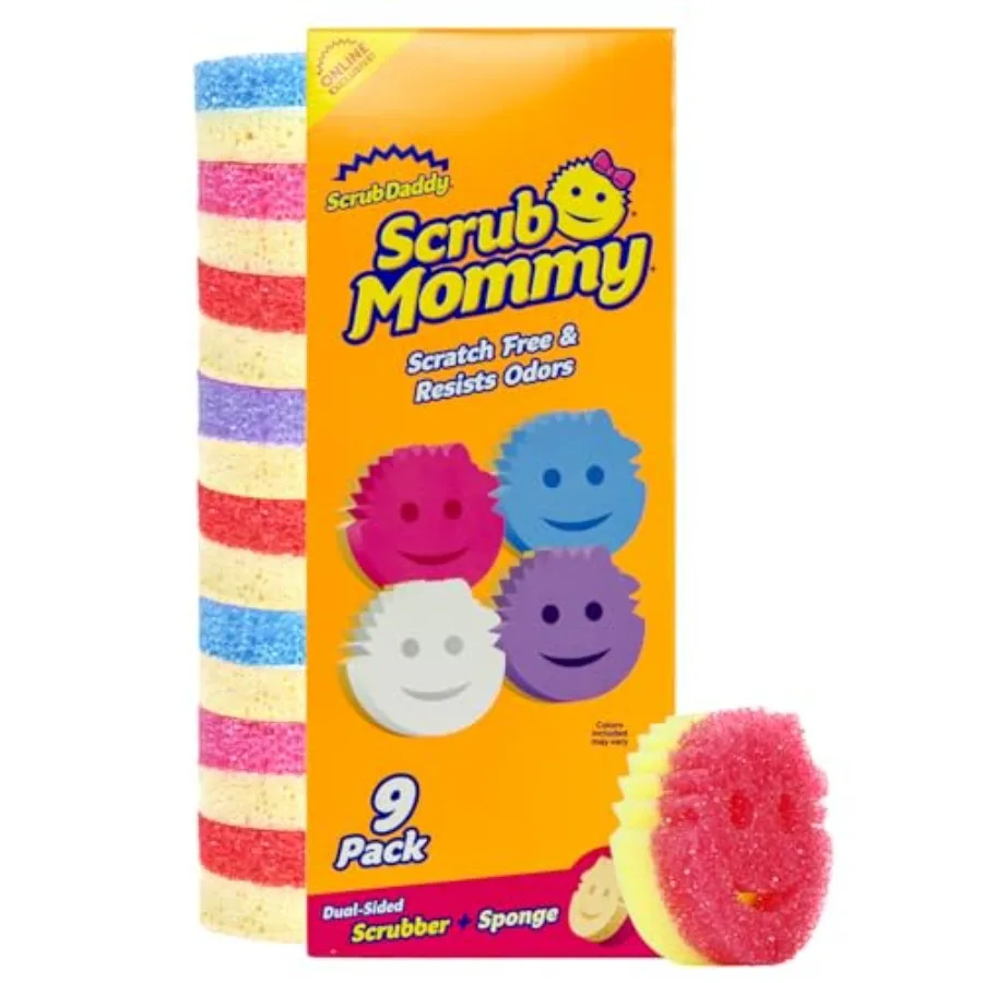 

Kitchen Sponges for Dishes Wiping Spills - Dual-Sided Dish ber Sponge for Cleaning - Multi-Colored Bulk Pack - Stain Odor Resis