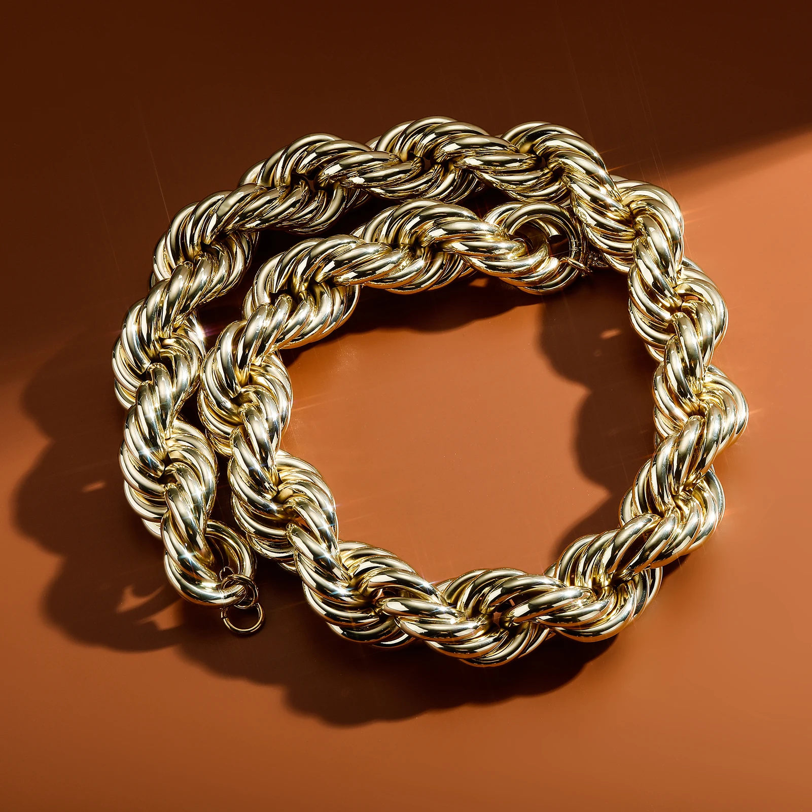 TOPGRILLZ New 30MM Rope Chain Stainless Steel Mens Luxury Necklace Hip Hop Heavy Metal Punk jewelry 30\