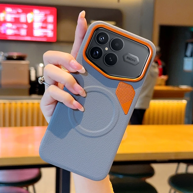 Xiaomi Poco F8 Pro/F8 Ultra/F7 Pro Ultra用ケース、磁気ワイヤレス充電対応、放熱性、高級PUレザー、頑丈なスマホカバー