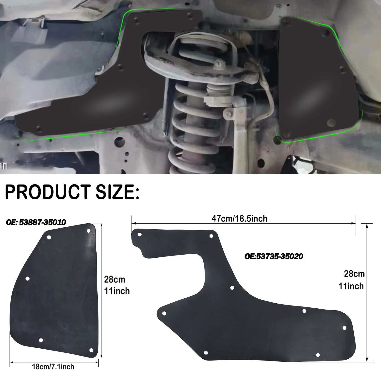 5pc For Toyota 4Runner N180 3rd gen Hilux Surf SW4 1996-2002 Rubber Splash Shields Inner Fender Liner Apron Seals Guards & Clips