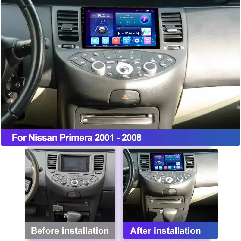 For Nissan Primera 2001 -2008 Car Radio Android 16 Player Stereo 2Din Auto Carplay 4G Multimedia GPS AI Voice DSP Head Unit