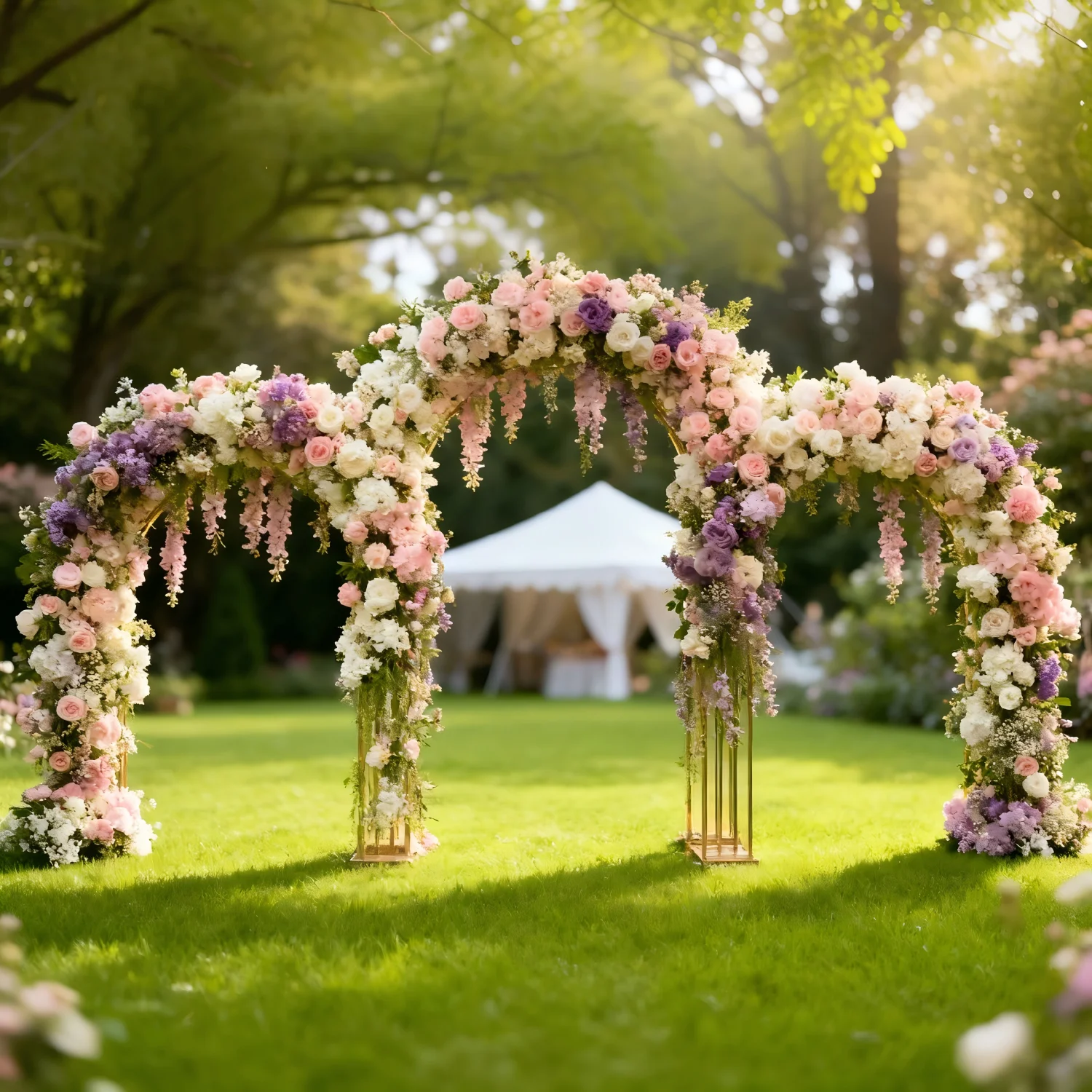 

Набор фонов с золотой металлической свадебной аркой, 3-х предметное геометрическое украшение для мероприятия для вечеринки, церемонии, фотографии фона