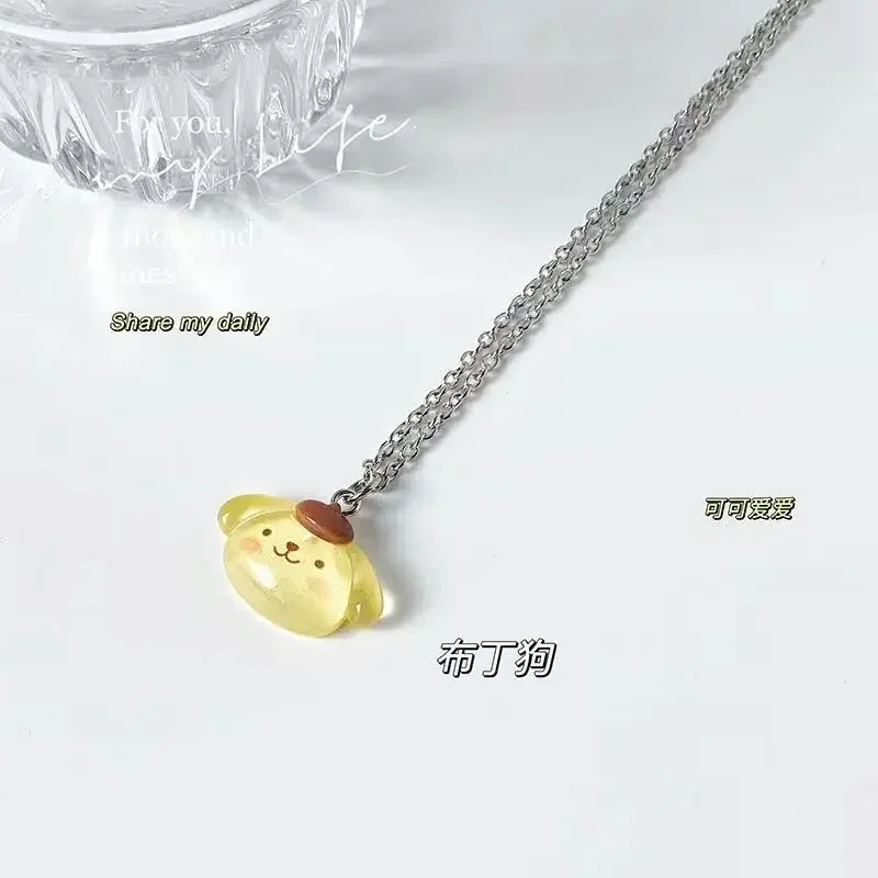 Creative Kawaii Sanrio Necklace Anime Kuromis Cinnamorolls Melodys Alloy Pendant Jewelry Cartoon Accessories for Children's Gift