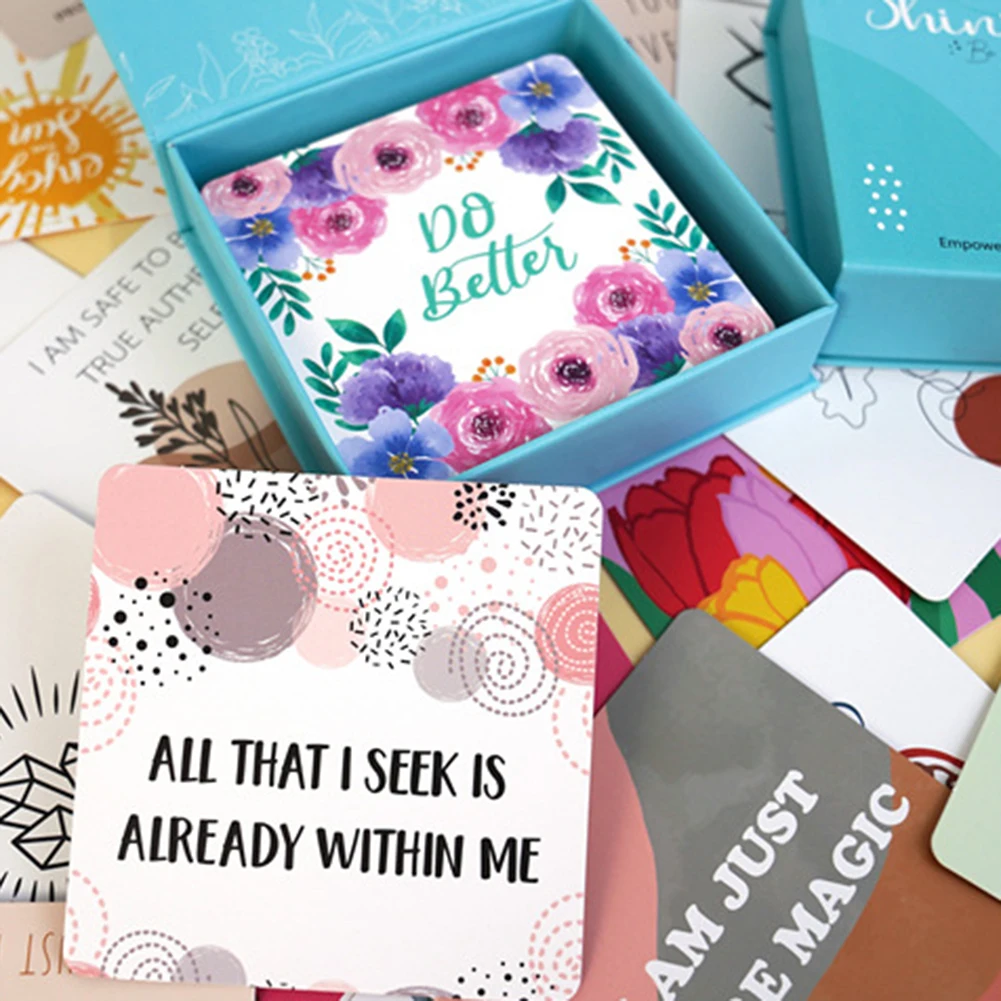 50 Pcs Women Motivational Cards Inspirational Fashonable Attitudes Card For Adults