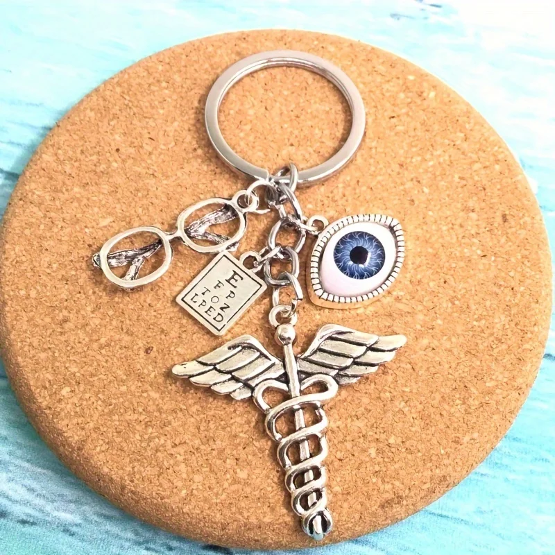 1pc Personalized Key Chain Optometrist Keychain Bag Charm Eye Doctor Charms