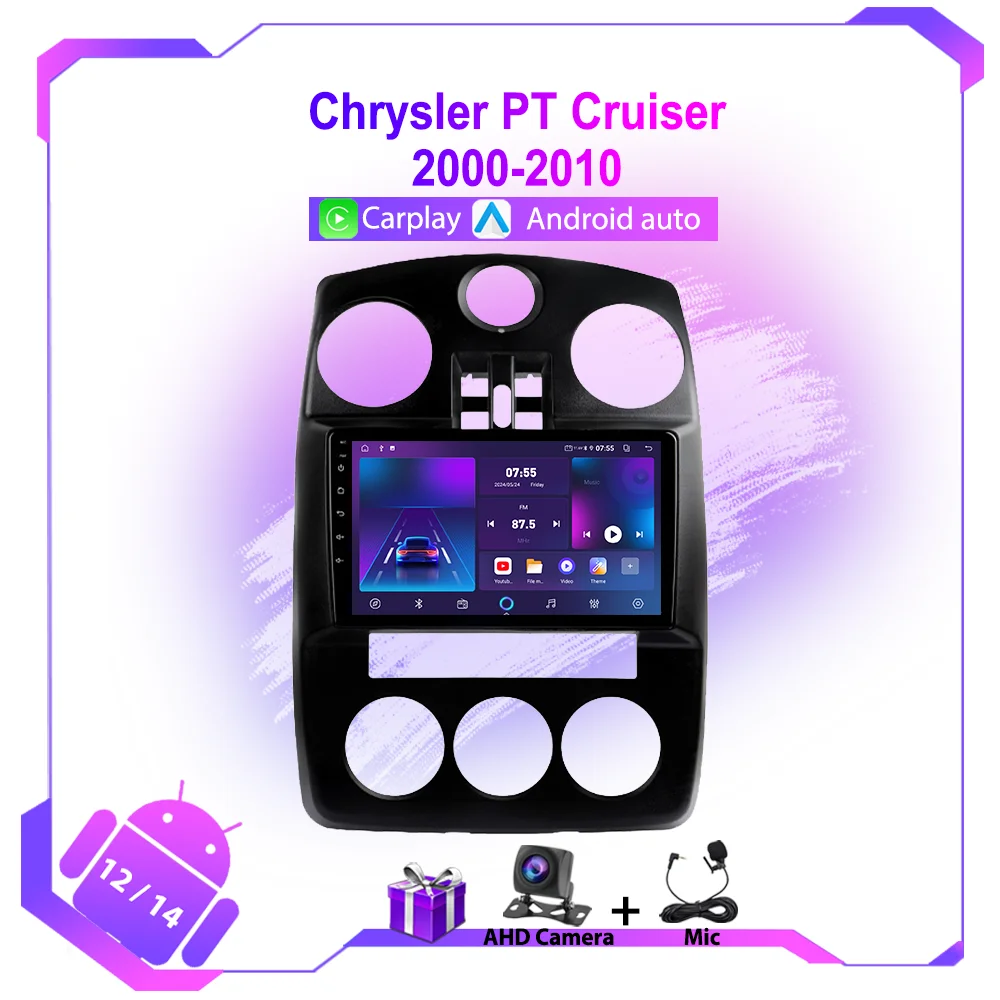 لكرايسلر بي تي كروزر 2000-2010 راديو السيارة 4G واي فاي الملاحة لتحديد المواقع 2DIN مشغل وسائط متعددة بلوتوث ستيريو أندرويد السيارات لا DVD #1