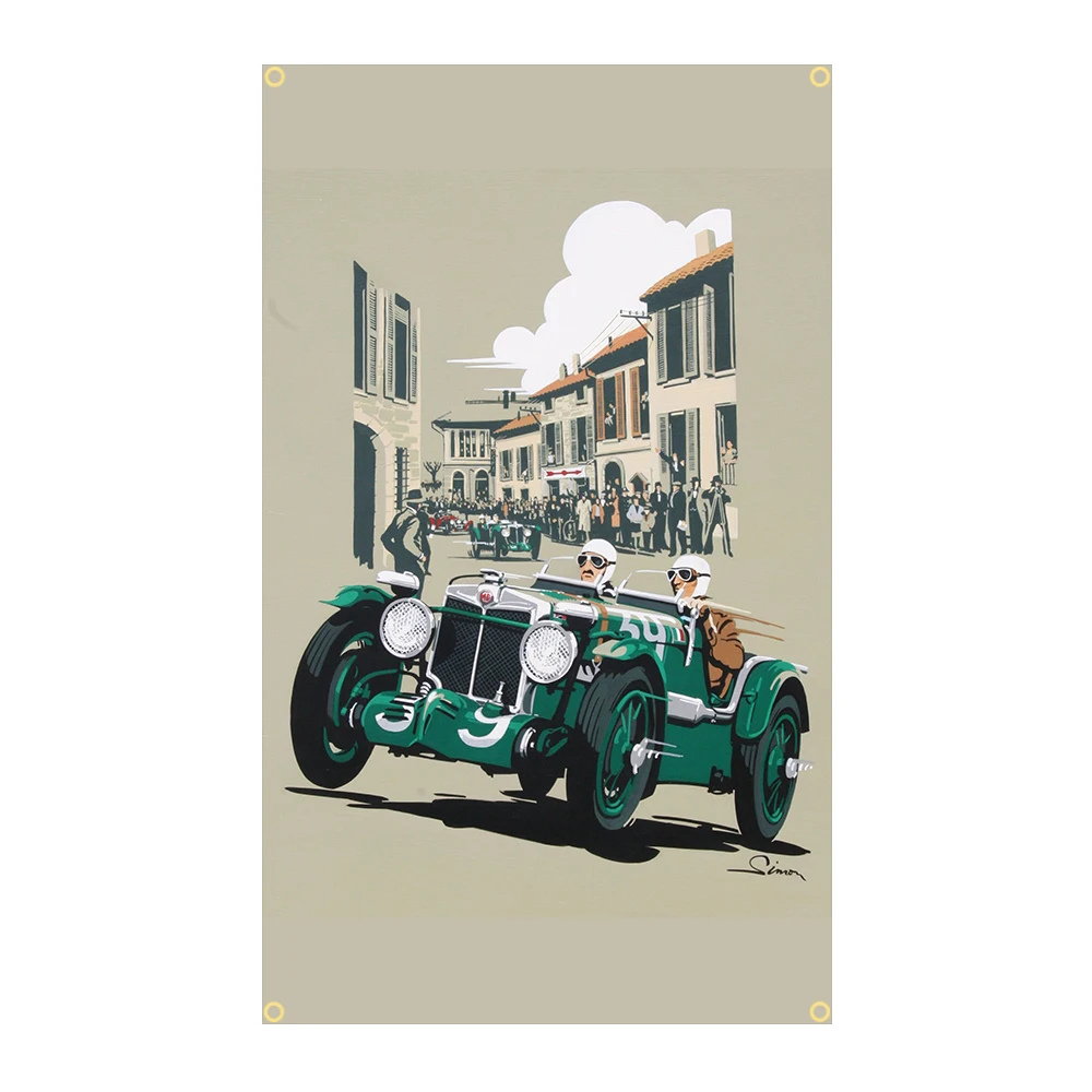 90X150cm Vintage American Classic Car Poster Flag Polyester Printed Garage Decoration Banner Tapestry