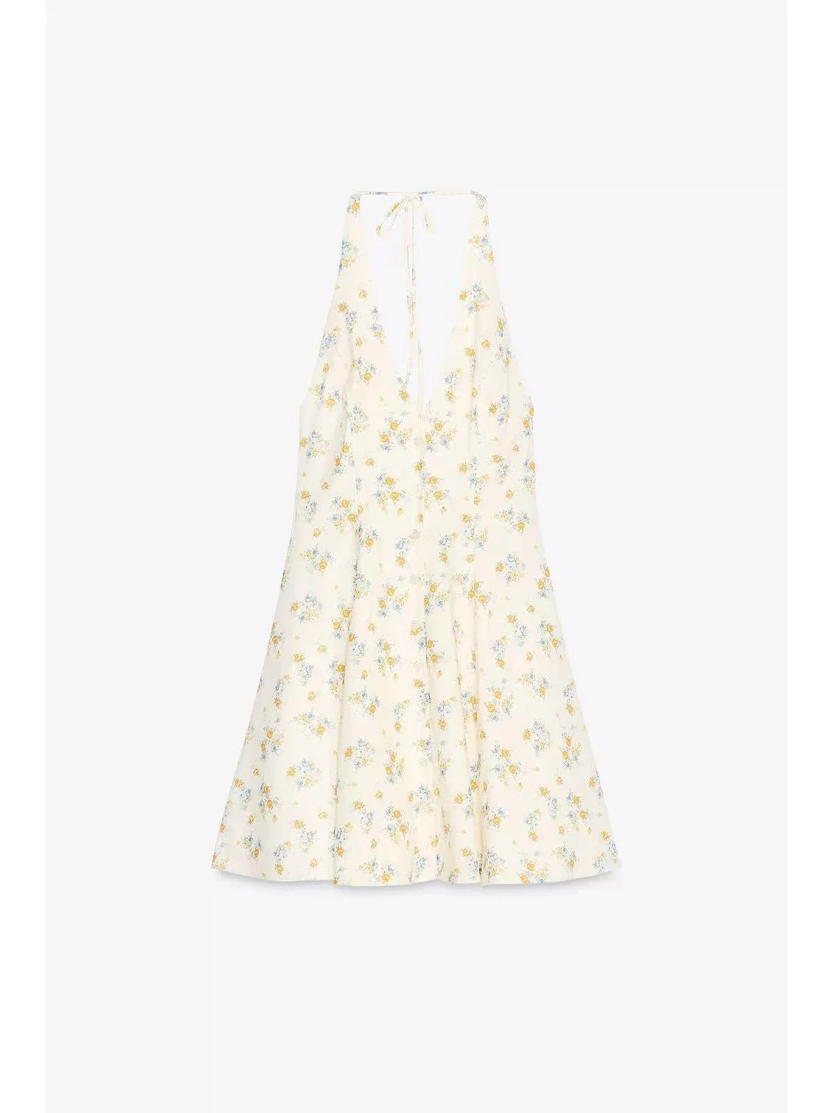 Verão 2025 nova chegada feminina impressa gaze de seda Svel Dr V-Ne gola pendurada praia Vaion Sle ort A-Line S...