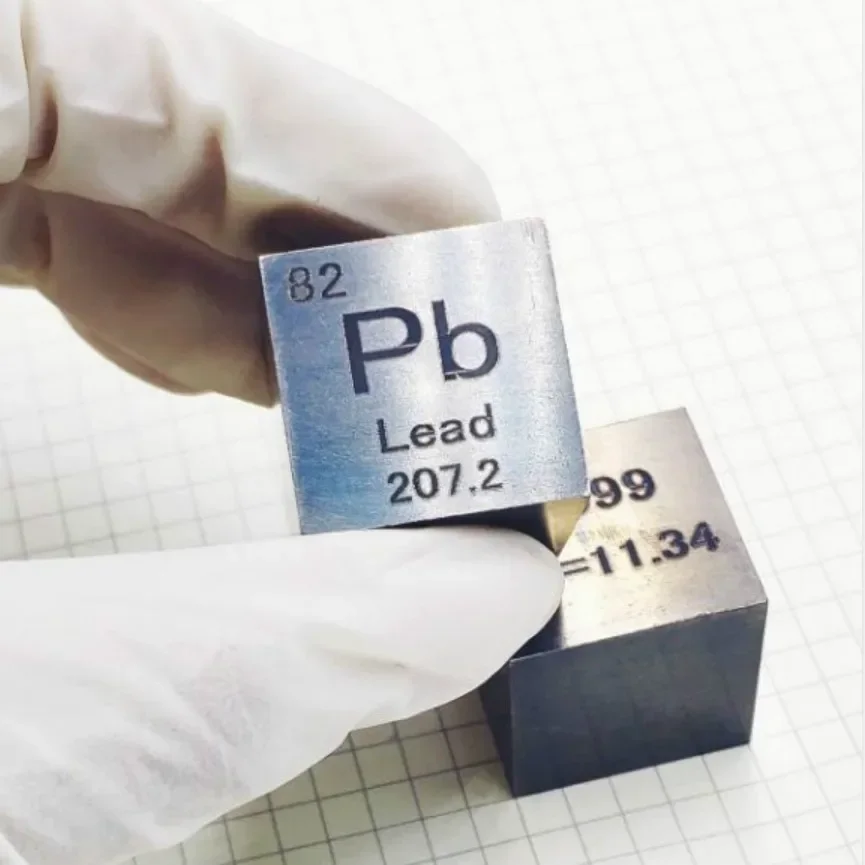 lead metal in the periodic table- Cube one inches and weight is about 185.3g --99.99%