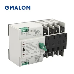 ATS PV Inverter Dual Power Automatic Transfer Selector Switches Uninterrupted 2P 3P 4P 110V 220V 63A 100A Photovoltaic Solar