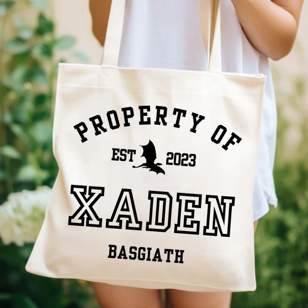 Fourth Wing Bookish Tote Bags RidersDragon Merch Classic Basgiath War College Ladies Shopping HandBags My Fantasy Era Tote bag