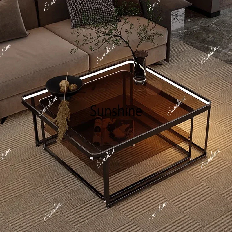

Service Center Coffee Table Decoration Lamp Modern Designer Organizer Side Table Aesthetic Kaffee Tische Living Room Furniture