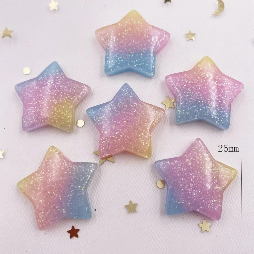 10PCS Glitter Kawaii Resin Col - Star Flat Back ulasan dan harga
