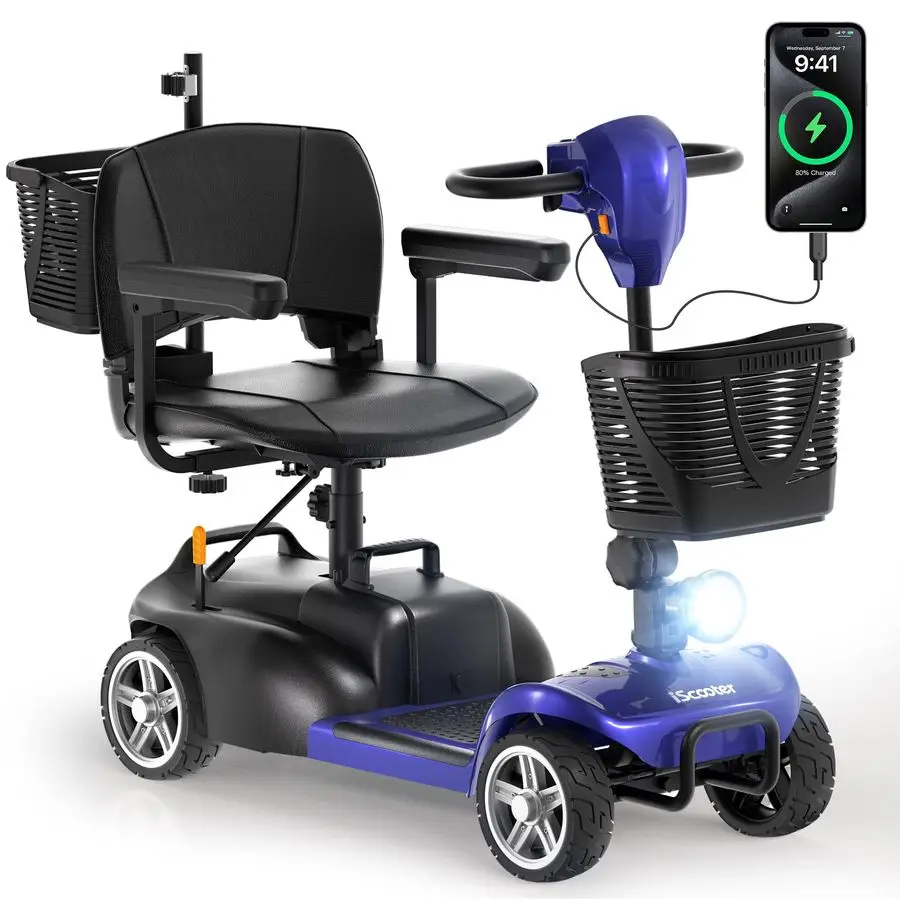

20 Miles Mobility Scooter, 300lb Capacity, Foldable Mobility Scooter for Seniors Adult, Powered Electric Wheelchair Device