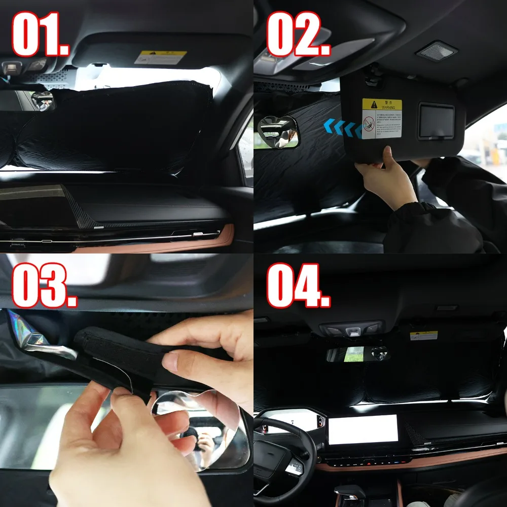 Colorful Laser Car Sunshade Summer Auto Truck Front Windshield Heat Insulation UV Protection Foldable Sun-Blocking Fabric Cover - Image 6